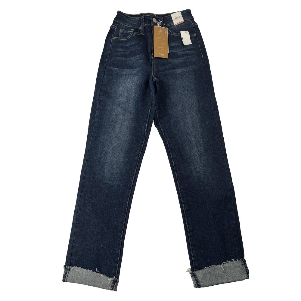 YMI Dream Jeans Womens 1/25 (21x26) Blue High Rise Ankle Straight Premium